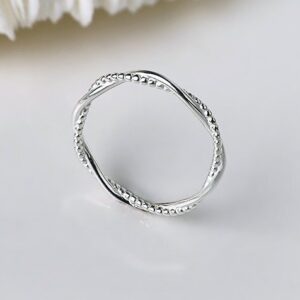 【低調小奢華】S925純銀戒指 交錯珠珠細款戒指-Betty小舖🧸