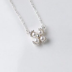 【超划特價】S925純銀項鍊 四瓣小花珍珠套鍊-Betty小舖🧸