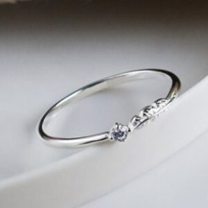 【低調小奢華】S925純銀戒指 鑲鑽羽毛造型戒指-Betty小舖🧸