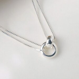 【超划特價】S925純銀項鍊 雙線雙圈細銀套鍊-Betty小舖🧸